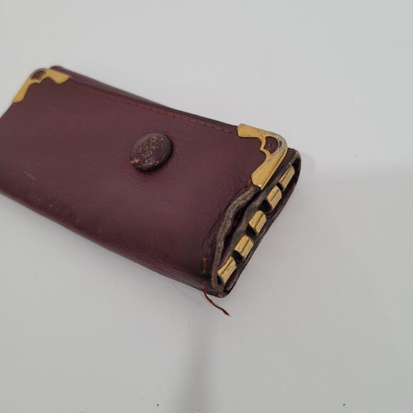 Cartier Key Hooks Charm Case Wallet Red Bordeaux Burgundy Small Leather Fair - Picture 10 of 11